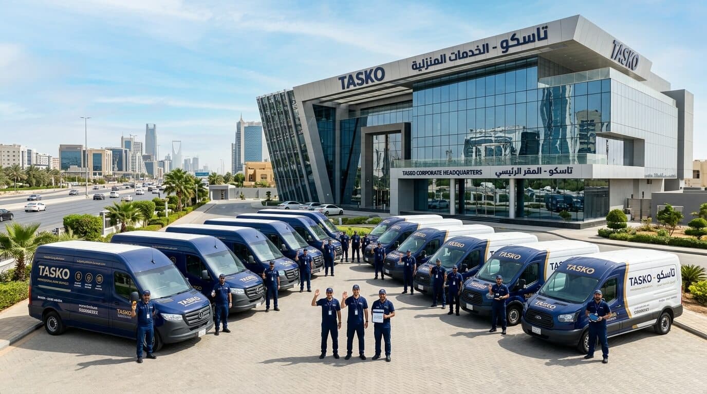 Tasko corporate headquarters and nationwide service fleet in Saudi Arabia